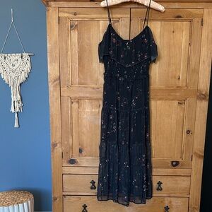 PAIGE Black Floral Maxi Dress